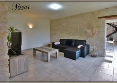 Annonces immobilières à Vouzailles 86170 longère maison plain-pied géothermie Parthenay Neuville-de-Poitou Poitiers - séjour - agence immobilière - Buxerolles 86180