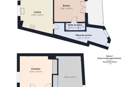 Annonces immobilières à Biard 86580, aux portes de Poitiers, plans et métrages de la maison principale - agence immobilière - Buxerolles 86180