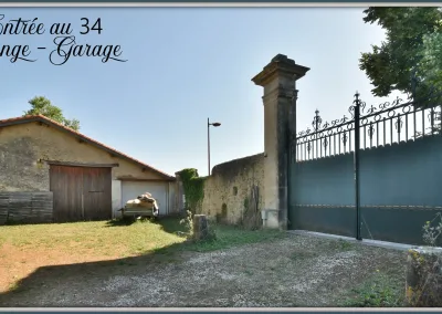 Annonces immobilières à Biard 86580, aux portes de Poitiers, entrée au 34 - Vue sur grange et garage - agence immobilière - Buxerolles 86180