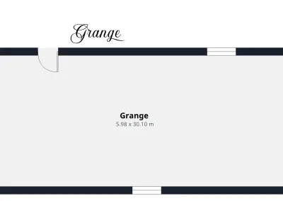 Annonces immobilières à Biard 86580, aux portes de Poitiers, plan et métrage de la grange à proximité de la forêt - agence immobilière - Buxerolles 86180