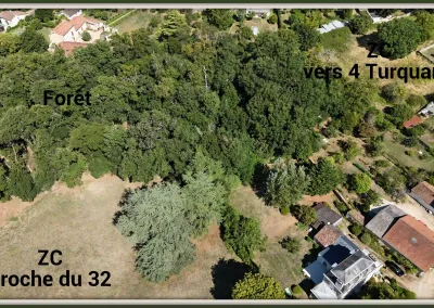 Annonces immobilières à Biard 86580, aux portes de Poitiers, vue aérienne des terrains constructibles - agence immobilière - Buxerolles 86180