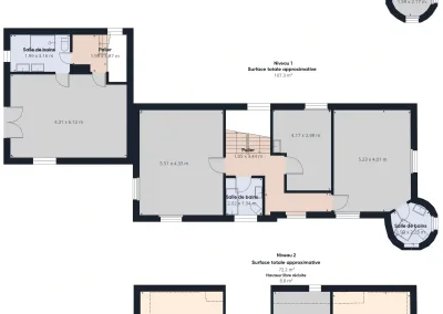 Annonces immobilières à Biard 86580, demeure bourgeoise à rénover - Plan global avec distribution des pièces par niveau - agence immobilière - Buxerolles 86180