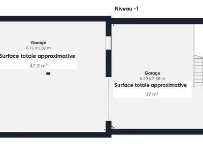 Annonces immobilières à Biard 86580, demeure bourgeoise à rénover - Plan du sous-sol avec garages - agence immobilière - Buxerolles 86180