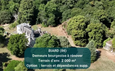 BIARD 86580, demeure bourgeoise à rénover avec terrain constructible