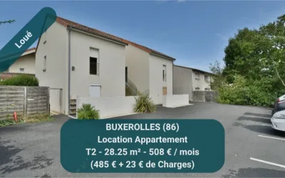 BUXEROLLES 86180, T2 à louer avec parking, RDC calme