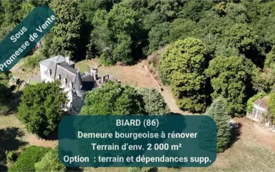 BIARD 86580, demeure bourgeoise à rénover avec terrain constructible
